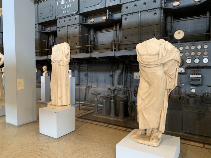 centrale montemartini, roma, statue, macchine, museo,