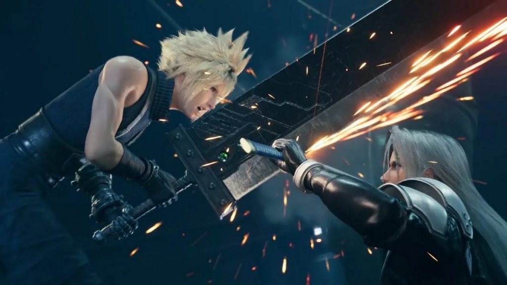 Una scena di combattimento da Final Fantasy VII Remake
