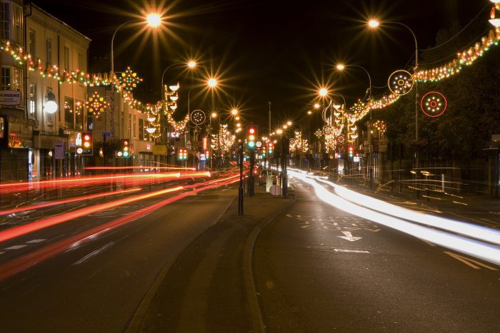 Luci per Diwali a Belgrave Road, Leicester